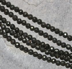Pyrit - Kugel - 4mm - facettiert - Kettenstrang