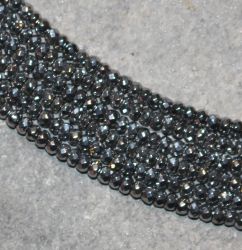 H�matit - silber - Rondelle - facettiert - 3mm - Kettenstrang