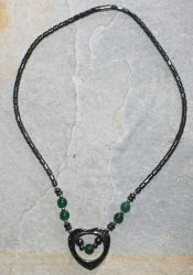 H�matit - Herz - Aventurin - Edelsteinkette - 1 St�ck