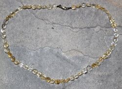 Citrin - Disc - facettiert - 7-8mm - 45cm - Edelstein Kette