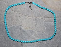 Magnesit - Kugel - 6mm - 45cm - Edelstein Kette