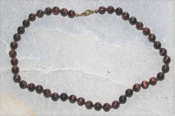 Tigerauge - rot - Kugel - 8mm - 45 cm - Edelstein Kette