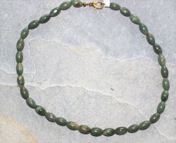 T�rkis - Olive - 7mm - 45cm - Edelstein Kette