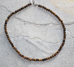 Tigerauge - Kugel - 6mm - 45 cm - Edelstein Kette