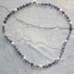Iolith - S��wasserperlen - 4-6mm - 45cm - Edelstein Kette