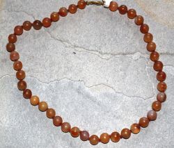 Karneol - Kugel - 9-10mm - 47cm - Edelstein Kette