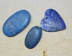 Lapis - Freeform gebohrt - Anh�nger - 3 St�ck