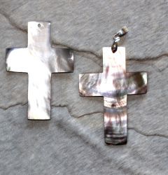 Perlmutt - Anh�nger - Kreuz - 60mm - 1 St�ck