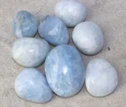 Calcit blau - Trommelsteine - Jumbo - 1 kg