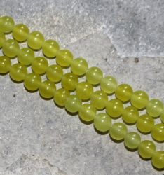 New Jade gelb Serpentin - Kugel - 4mm - Kettenstrang