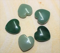 Aventurin - Herz mit Bohrung - Anh�nger - 5 St�ck