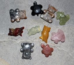 Edelstein Mix - Anh�nger - Tier Mix mit Bohrung - 10 St�ck