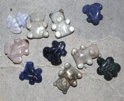 Edelstein Mix - Anh�nger - Tier Mix mit Bohrung - 10 St�ck