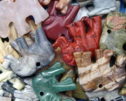 Edelstein Mix - Anh�nger - Elefant mit Bohrung - 5 St�ck
