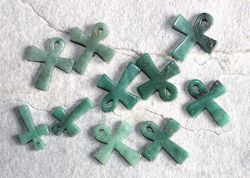 Aventurin - Anh�nger - Kreuz mit Bohrung - 10 St�ck