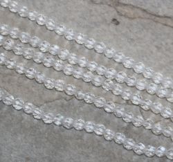 Bergkristall - Kugel - facettiert - 4mm - Kettenstrang
