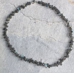 Labradorit - Tropfen - 6-8mm - 45cm - Edelstein Kette