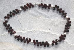Granat - Perle -  Tropfen - 5-10mm - 45cm - Edelstein Kette