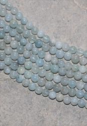 Aquamarin - Kugel - 4mm - Kettenstrang