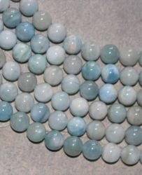 Aquamarin - Kugel - 10mm - Kettenstrang