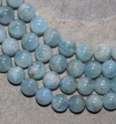 Aquamarin - Kugel - 10mm - Kettenstrang