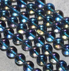 Bergkristall - Aqua Aura - Kugel - 6mm - Kettenstrang