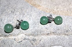 Aventurin - Kugel - 8mm - Ohrstecker - Silber - 2 Paar