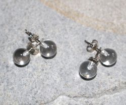 Bergkristall - Kugel - 8mm - Ohrstecker - Silber - 2 Paar