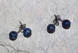 Lapis - Kugel - 8mm - Ohrstecker - Silber - 2 Paar