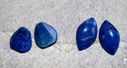 Lapis - Cabochon - 18-26mm - Ohrstecker - 2 Paar - SONDERPREIS