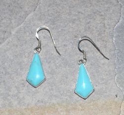 T�rkis - Cabochon - 35mm - Silber - Ohrringe - 1 Paar