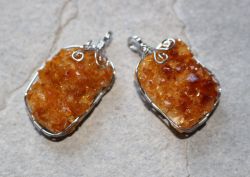 Citrin - Anh�nger - Naturkristall mit Fassung - 1 St�ck