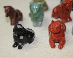 Hund Tier Figur - Edelstein Mix - 35-50mm - 3 St�ck