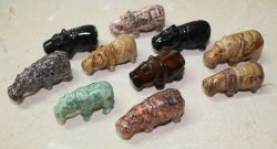Nilpferd Tier Figur - Edelstein Mix - 50-55mm -  5 St�ck