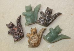 Eichh�rnchen Tier Figur - Edelstein Mix - 40-45mm -  5 St�ck