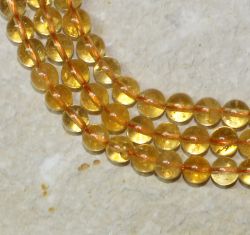 Citrin - Kugel - 6mm - Kettenstrang