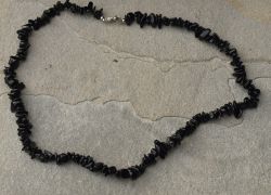 Turmalin schwarz - Splitter - 45cm - Edelstein Kette - 5 St�ck