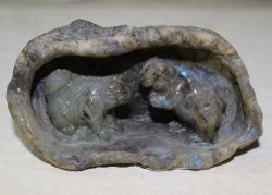 Murmeltier Tier Figur - Labradorit  - 10,5cm - Einzelst�ck