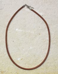 Lederkette - braun - 4mm - 45cm - Metall - 5 St�ck