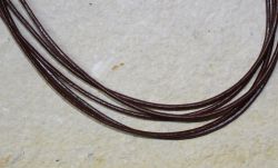 Lederkette - braun - 2mm - 50cm - Silber - 5 St�ck