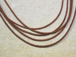 Lederkette - natur - 2mm - 45cm - Silber - 5 St�ck