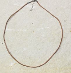 Lederkette - natur - 2mm - 45cm - Metall - 10 St�ck