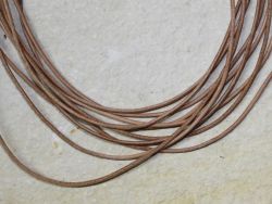 Lederkette - natur - 2mm - 45cm - Metall - 10 St�ck