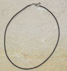 Lederkette - braun - 2mm - 45cm - Metall - 10 St�ck