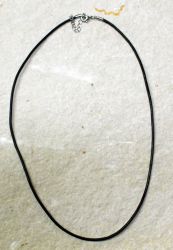Lederkette - schwarz - 2mm - 45cm - Metall - 10 St�ck