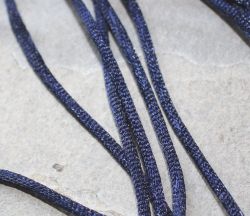 Kette aus Kunstseidenband - blau - 2,5mm - 45cm - 10 St�ck