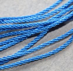 Kette aus Kunstseidenband - blau - 1,5mm - 45cm - 10 St�ck
