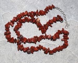 Jaspis rot - Splitter - 45 cm - Edelsteinkette - 10 St�ck