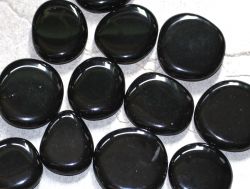 Obsidian - Scheibensteine - 25-30mm - 250 Gramm