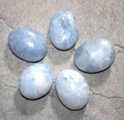 Calcit blau - Seifensteine - Handschmeichler - 5 St�ck